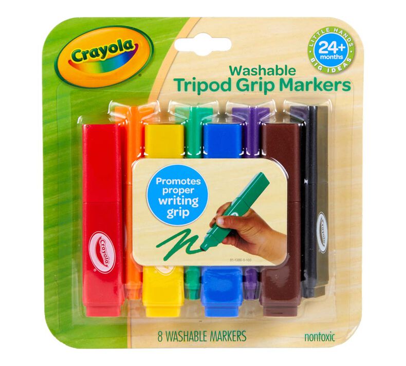 Washable tripod grip markers