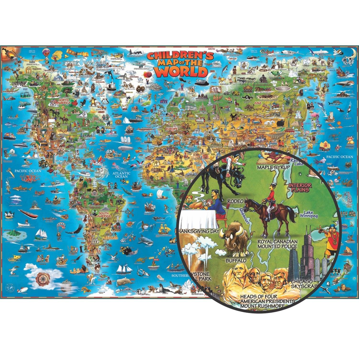 Large Laminated Illustrated Map