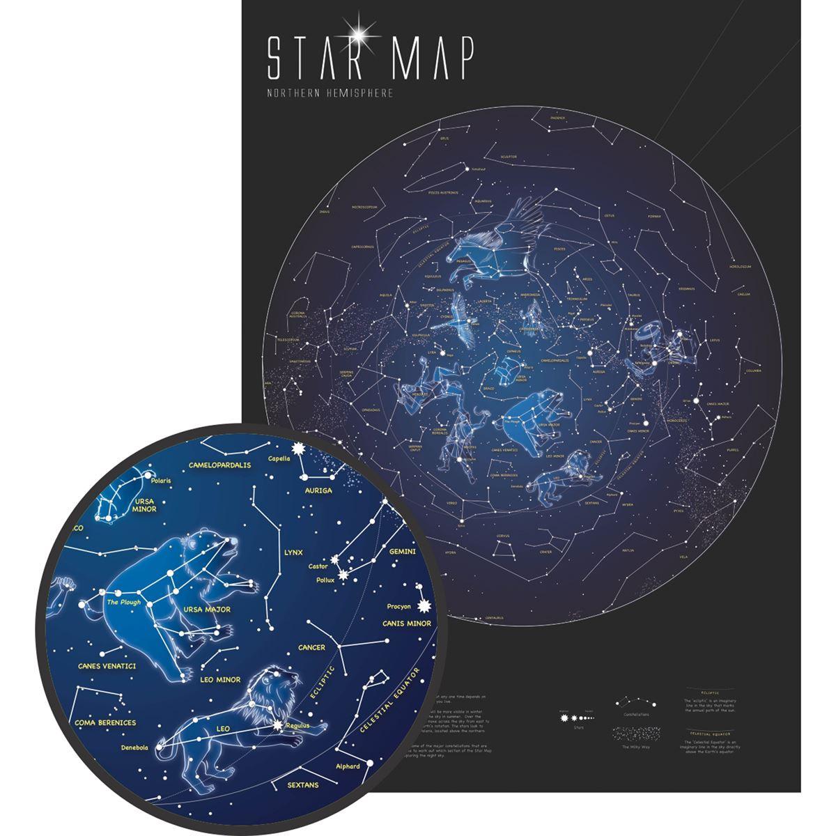 Glow in the dark star map