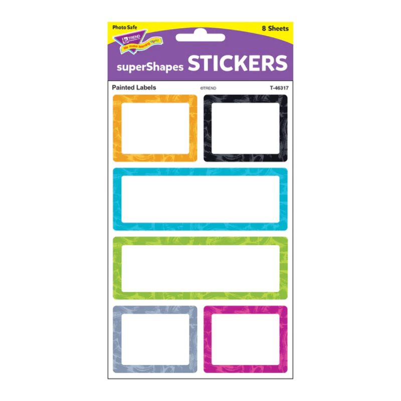 Super Shapes Stickers - Large Painted labes