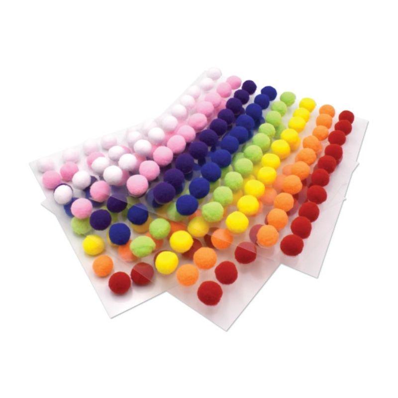 Peel-n-stick pom pons