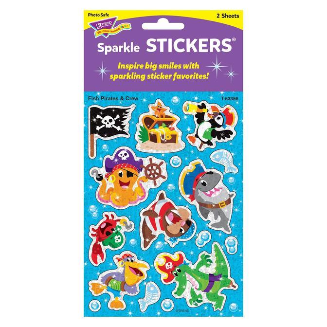 Fish Pirates and Crew Sparkle Stickers