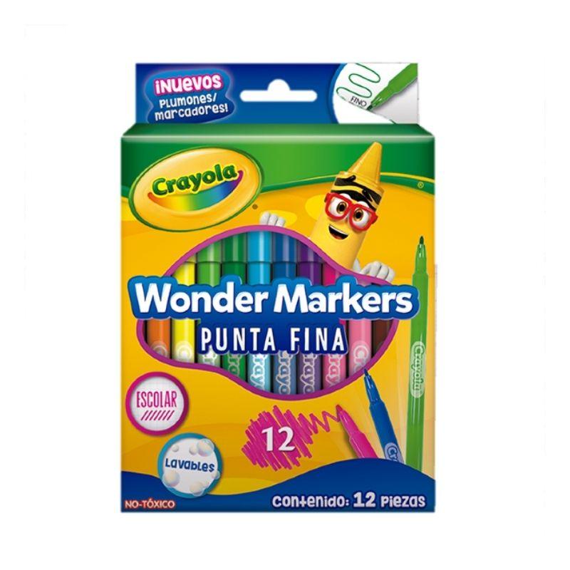 Crayola Wonder markers punta fina (set/12)