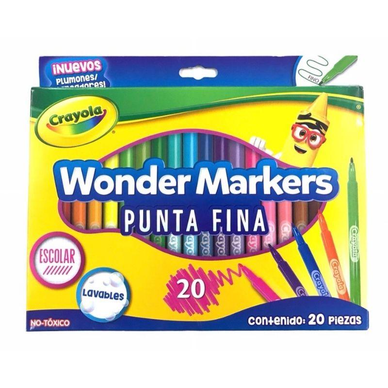 Crayola Wonder markers punta fina (set/20)