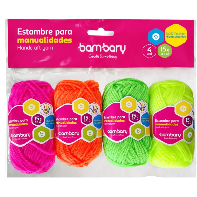 Bambary Lana Colores Neón, (15G) (4 u)