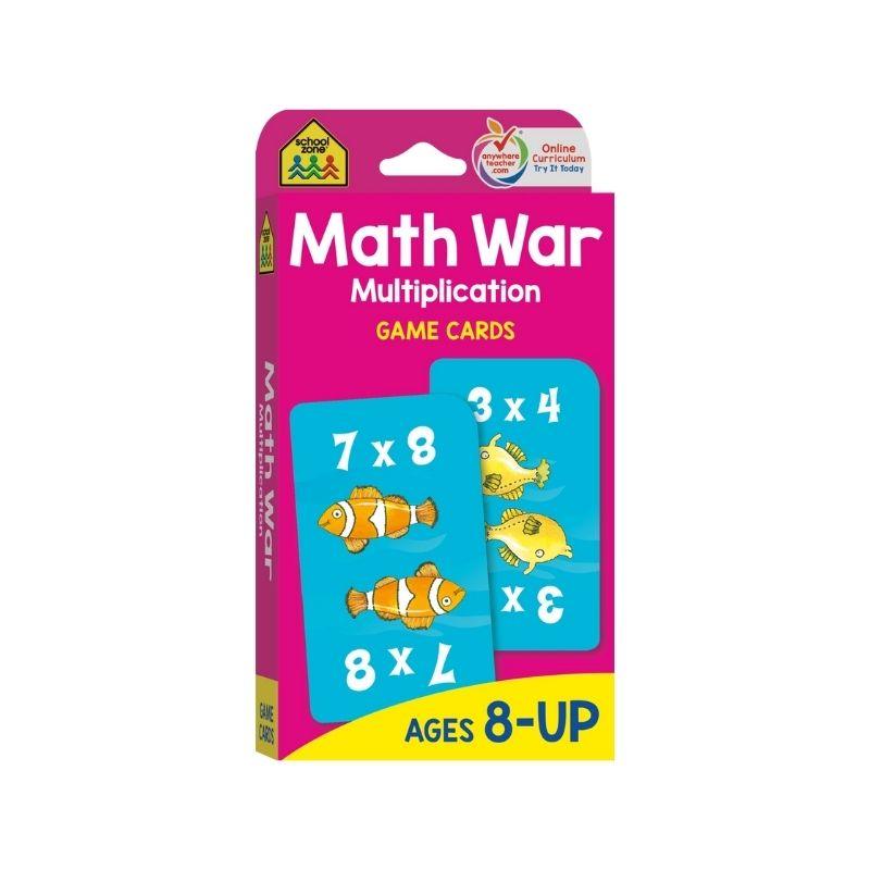 Math War Multiplication Game Cards