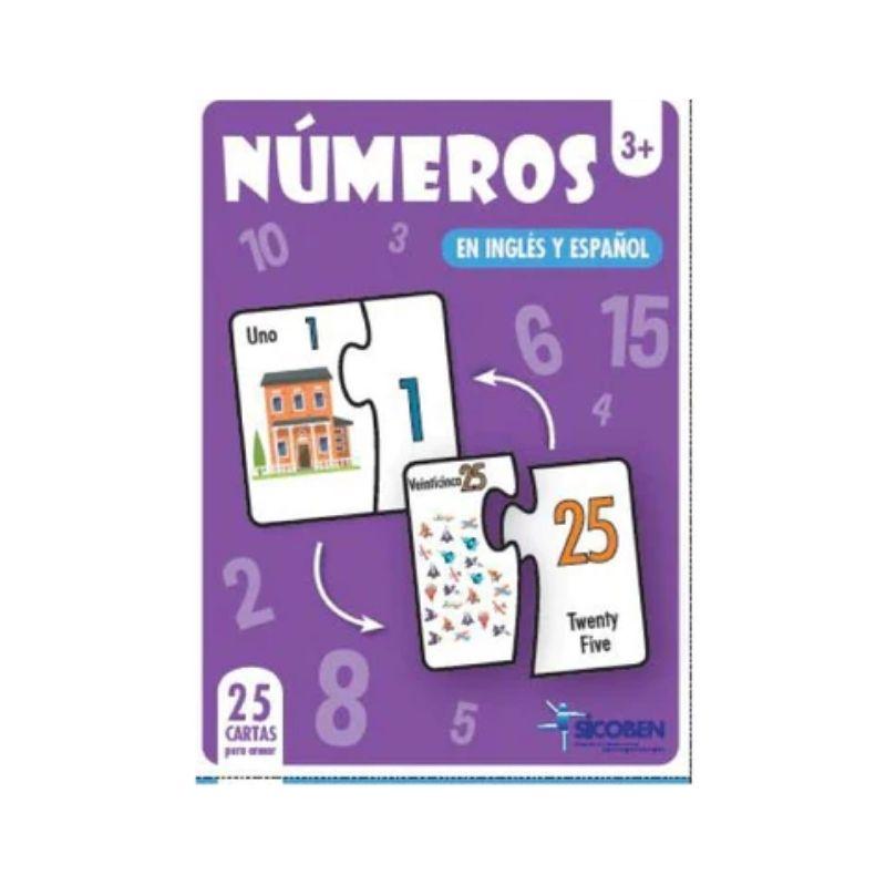 Juego Didáctico - Flash Card Numeros - Inglés y Español - 64 piezas.