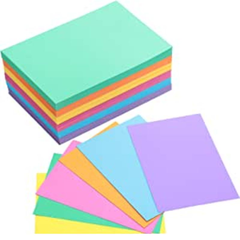 Color Cards 3.75X 5.75 Blank 8 EA OF 12 Colors+WH