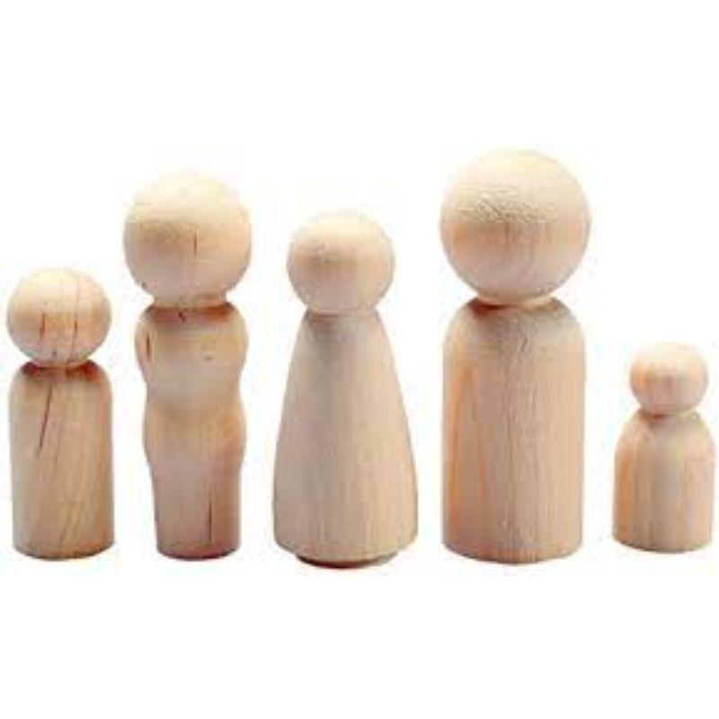 Wood Shapes People Assorted (10 PIECES)