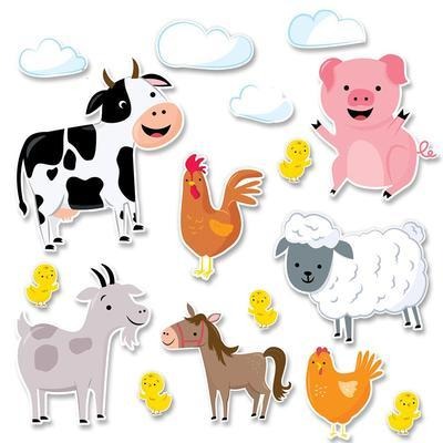 CTP-10236 BULLETIN BOARD SET JUMBO FARM FRIENDS