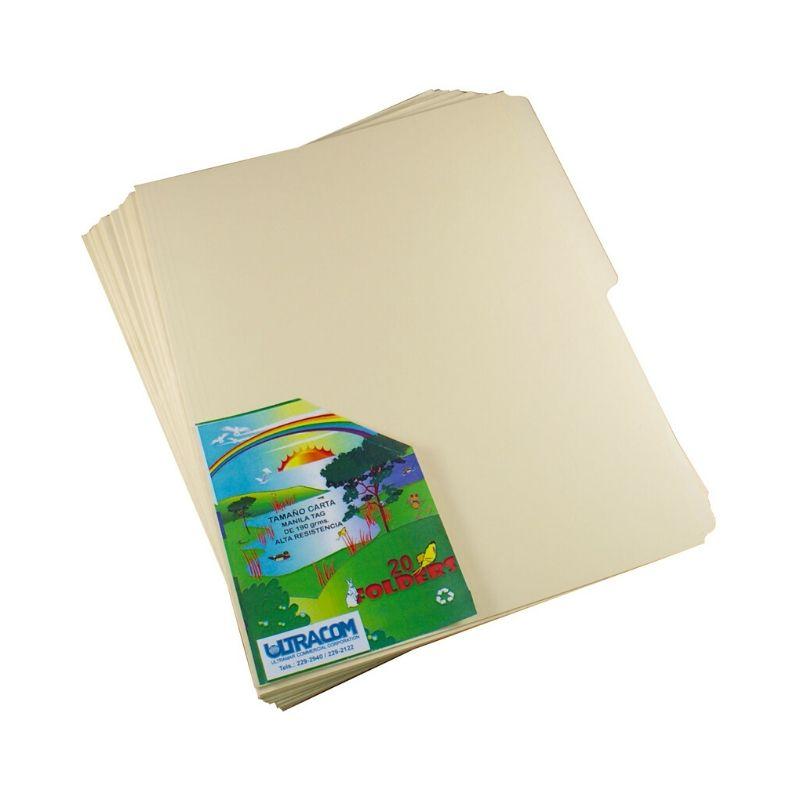 Folder manila tag ultrapaper ecológico t/carta (p/20) - Ultracomonline.com