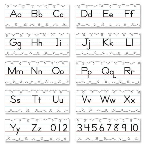 CTP-10170 BULLETIN BOARD SET ALPHABET LINE TRAD MANUSCRIPT