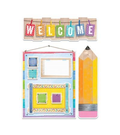 CTP-7054 UPCYCLE STYLE WELCOME BULLETIN BOARD