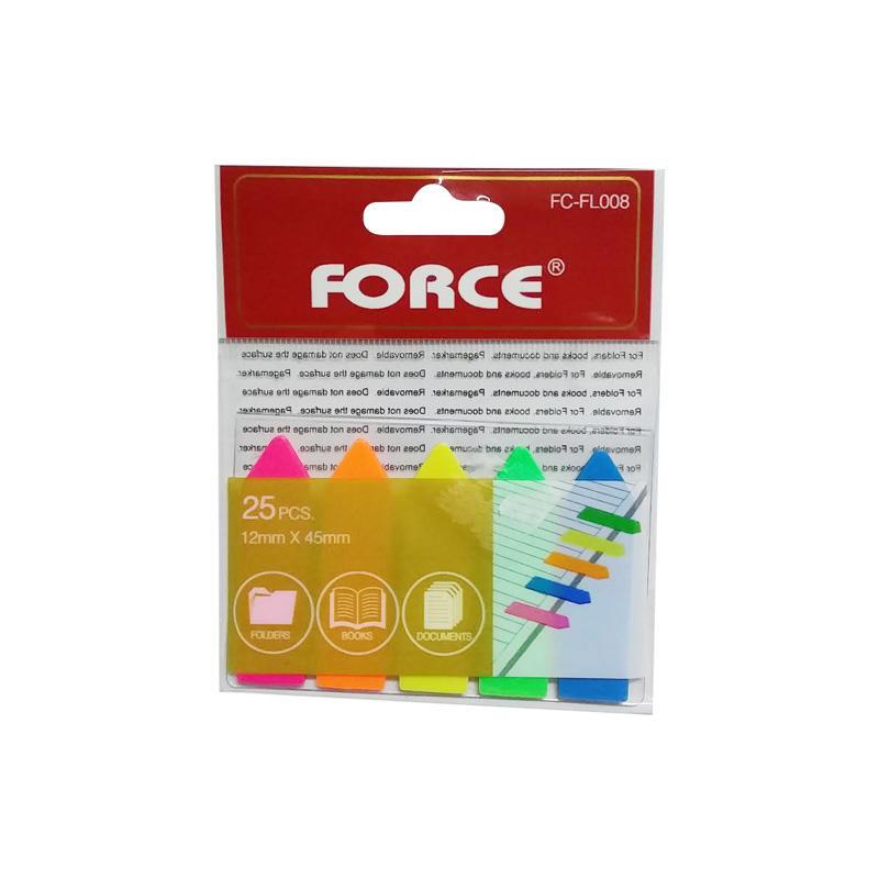 Banderita force t/flecha neÃ³n (12mm x 45mm) (5 colores/125 piezas) - Ultracomonline.com