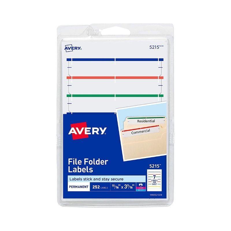 Etiqueta avery file folder labels colores surtidos (11/16" x 3 7/16") (252 und) - Ultracomonline.com