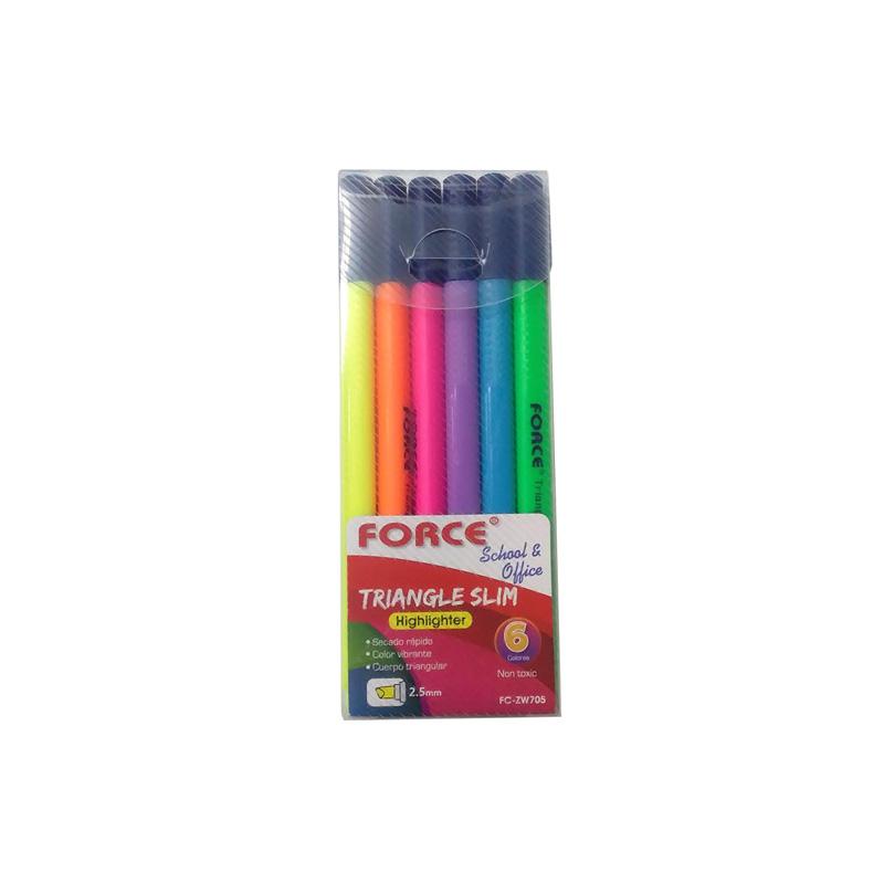 MARCADOR-FORCE-FLUOR-(P/CINCELADA)-C/SURTIDOS-(SET-6)