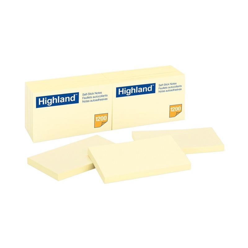 Notas adhesivas highland amarillo (3" x 5") (p/12 und) - Ultracomonline.com