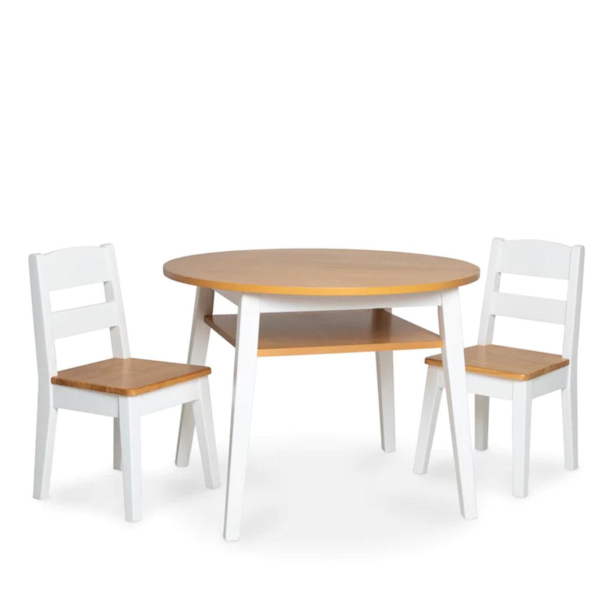 LCI-30249 WOODEN ROUND TABLE & CHAIRS SET (MESA REDONDA + 2 SILLAS DE MADERA)