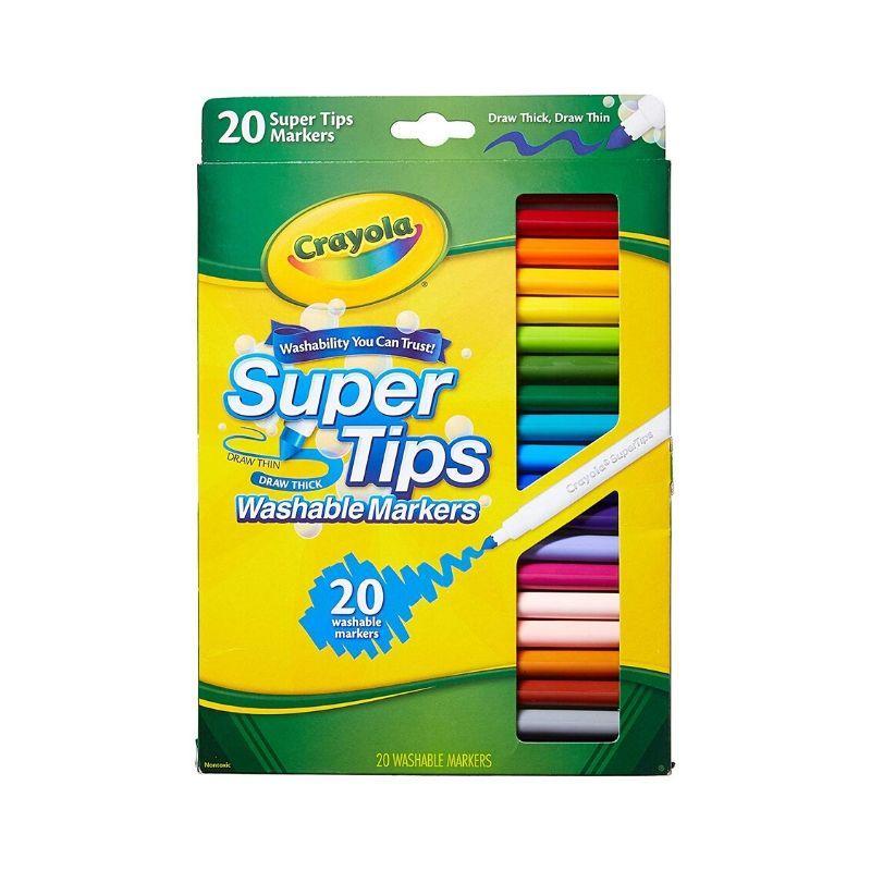 CRAYOLA-MARCADOR-LAVABLE-SUPERTIPS-(SET-20)