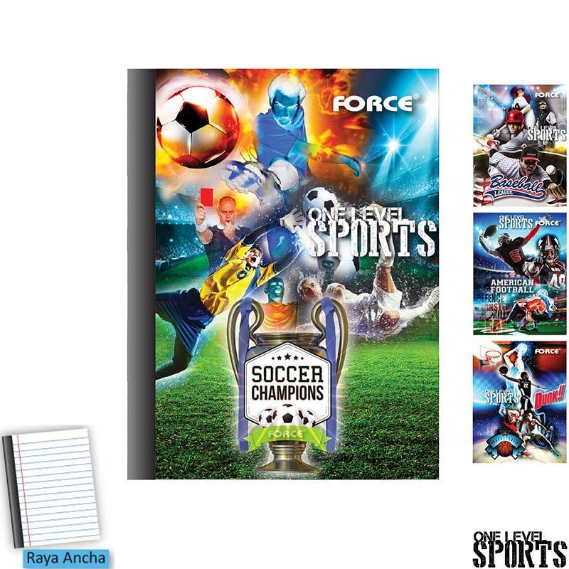 CUADERNO COSIDO FORCE ONE LEVEL SPORTS GRANDE/COMPOSICION R/A (100/200)