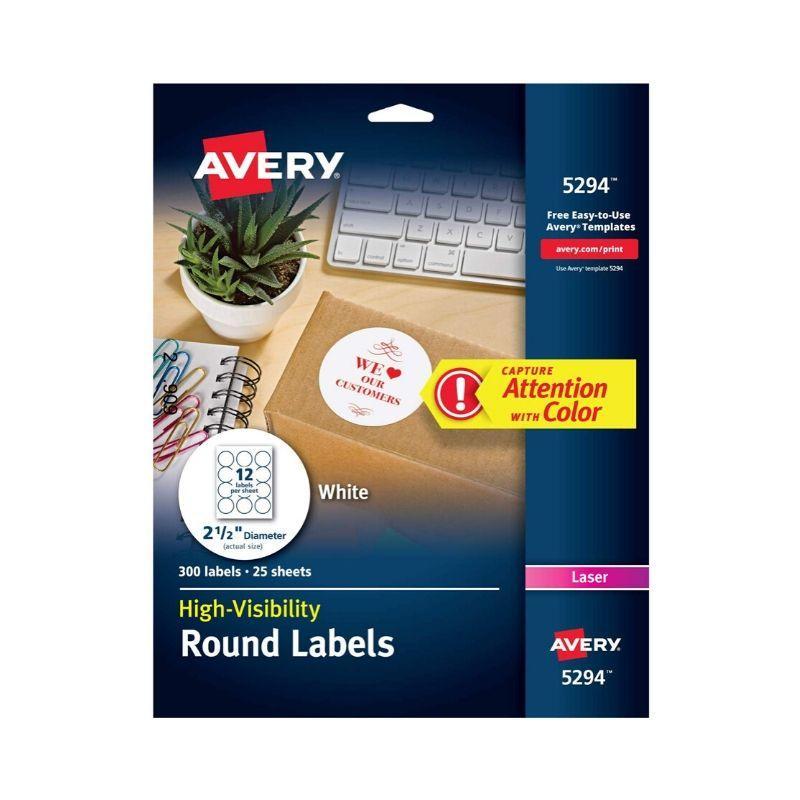 Etiqueta avery laser round (2 1/2") (300 und) - Ultracomonline.com