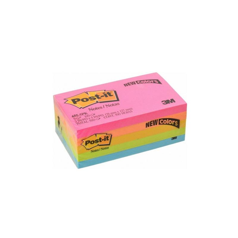 Post-it 3m colores neón (3 x 5) (5 und)