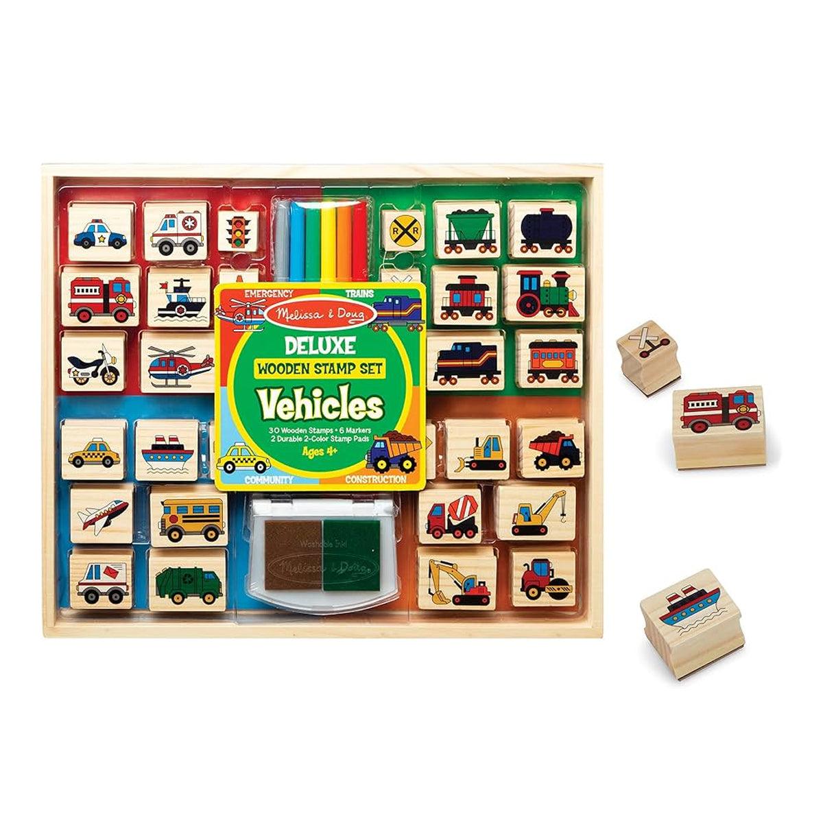 LCI-31901 DELUXE WOODEN STAMP SET VEHICLES