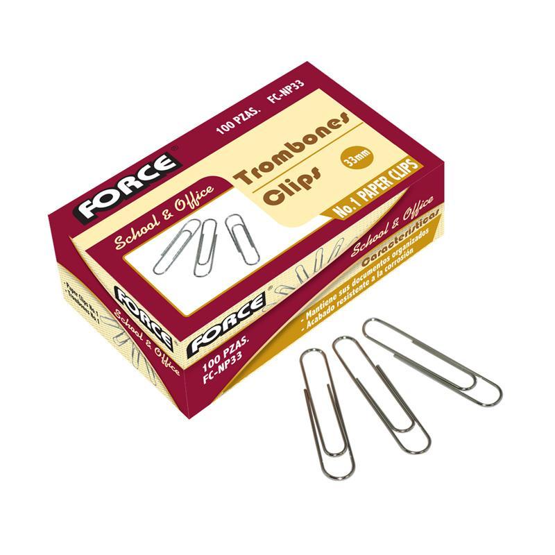 Clip no.1 (33mm) force plateado (0133mm) (100 und) - Ultracomonline.com