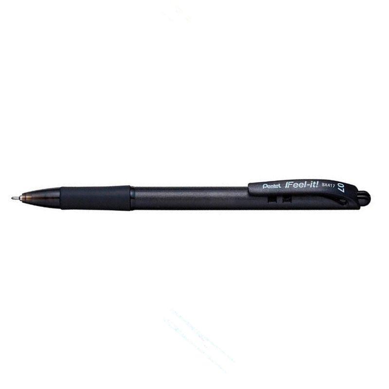 Pluma pentel feel-it! Retractil negro de 0.7mm - Ultracomonline.com