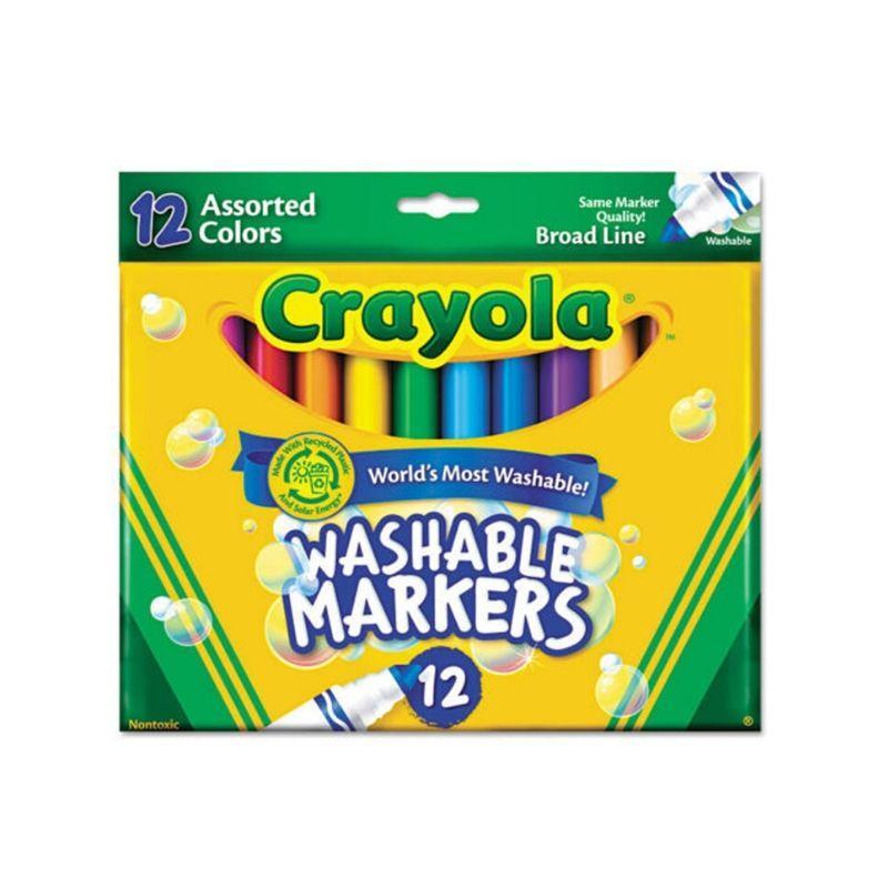 Crayola marcador broad line washable (12 colores) - Ultracomonline.com