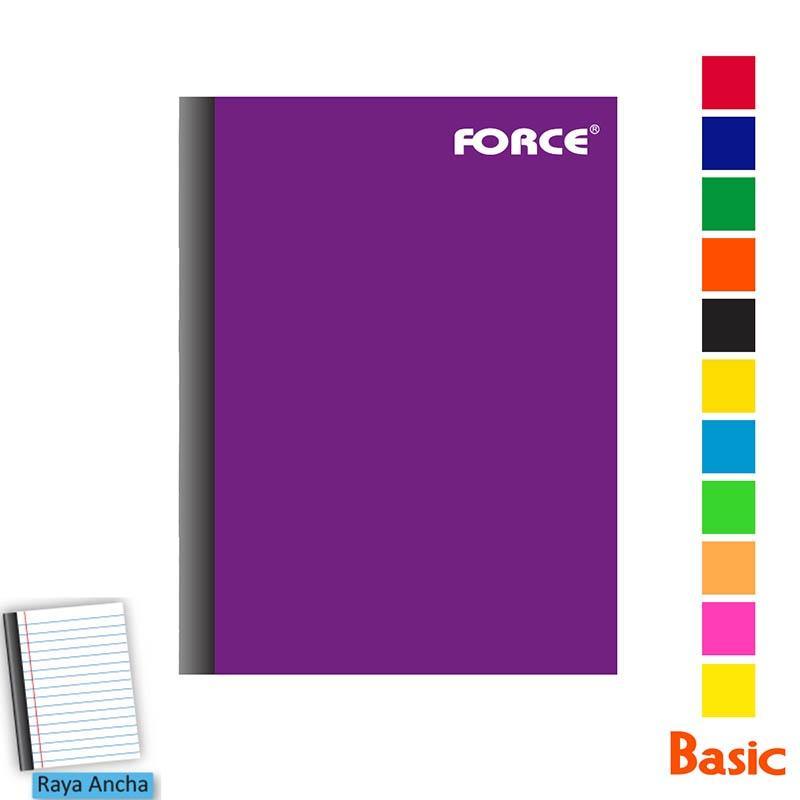 CUADERNO COSIDO FORCE BASIC GRANDE COMPOSICION R/ANCHA (100H/200P)