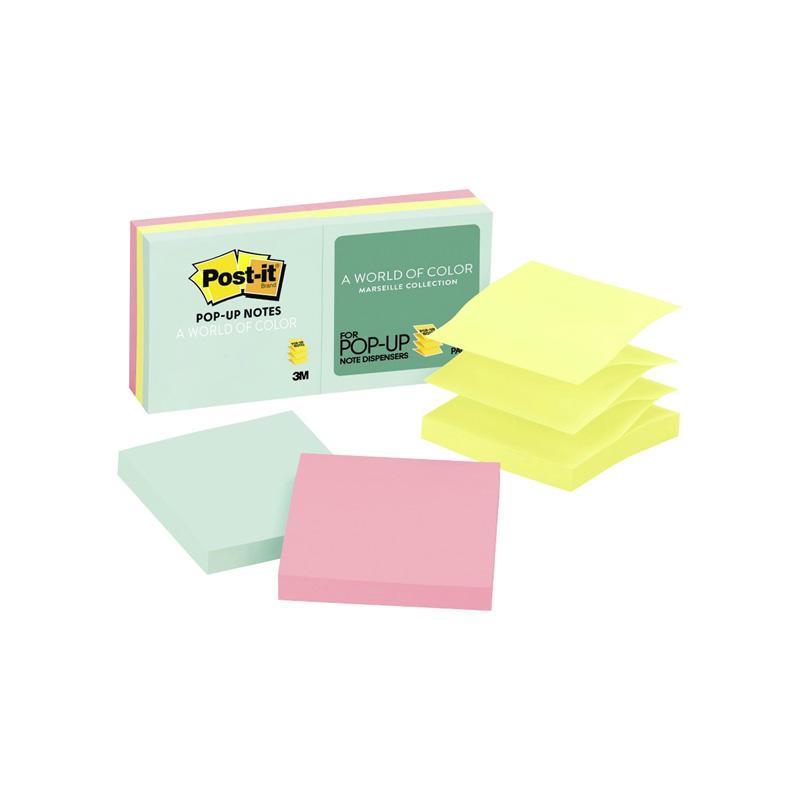 Post-it 3m pop-up marseille collection (3" x 3") (6 und-3 colores) - Ultracomonline.com