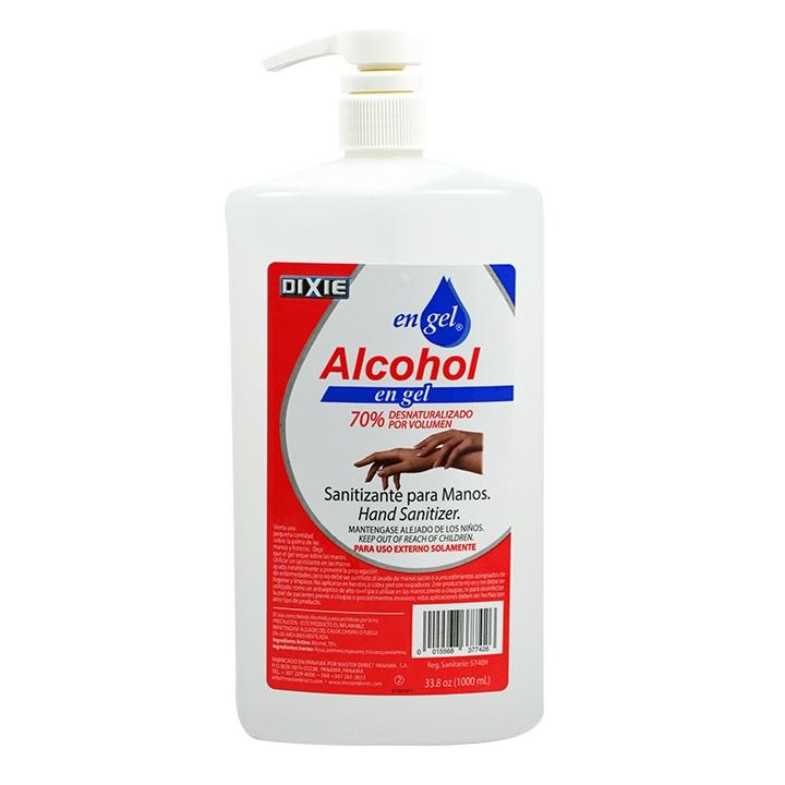 Gel alcoholado dixie (70%) 1 lt (33.8-onzas) (gp) - Ultracomonline.com