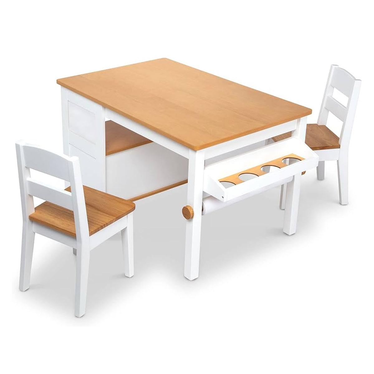 LCI-30252 WOODEN ART TABLE & CHAIRS SET (MESA + 2 SILLAS)