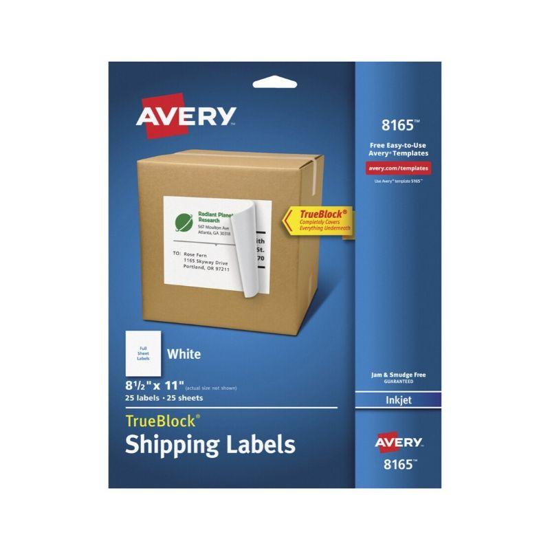 Etiqueta avery shipping labels inkjet white (8.5" x 11") (25 hojas) - Ultracomonline.com