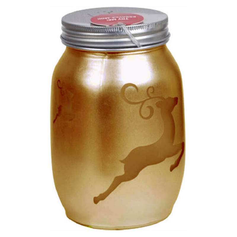 DARICE-30056565 MASON JARS W/LED LIGHT GOLDEN REINDEER (O)