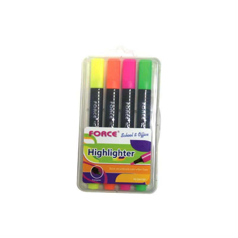 MARCADOR-FORCE-FLUORESCENTE-(P/CINCELADA)(SET/4-COLORES)