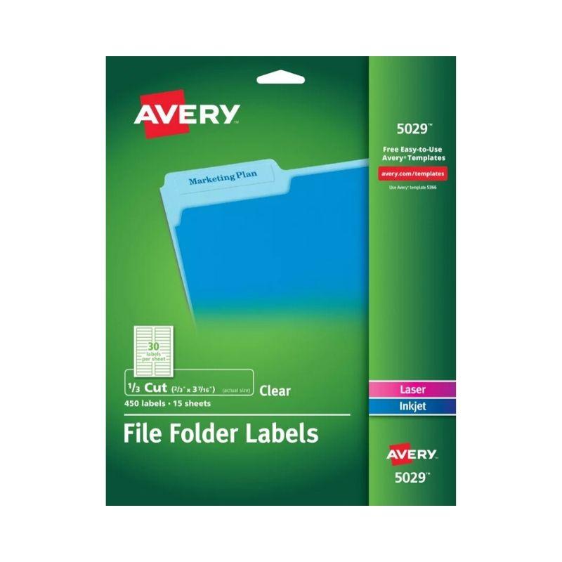 Etiqueta avery file folder labels (2/3" x 3 7/16") (450 und) (15 hojas) - Ultracomonline.com