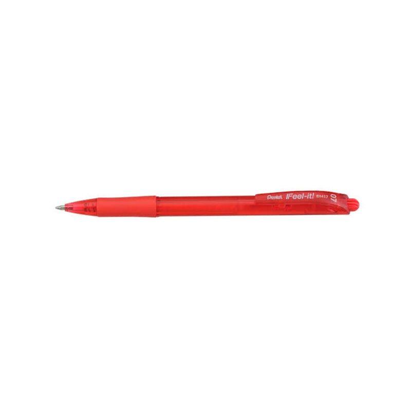 Pluma pentel Â¡feel-it! Retractil rojo de 0.7mm - Ultracomonline.com