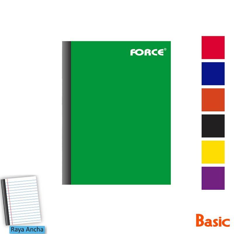 CUADERNO COSIDO FORCE BASIC CHICO R/A (100/200)